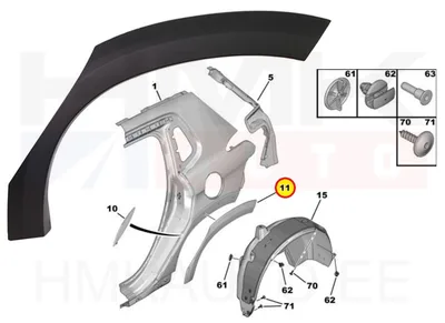 Rattakoopa liist tagumine vasak OEM Peugeot 2008 - PSA  98174914XT - OE - 100% Genuine Part