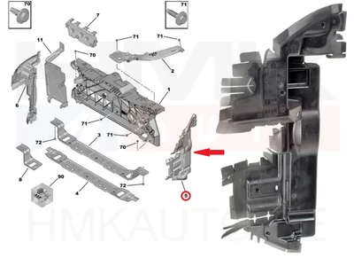 Jahutusradiaatori tuulesuunaja vasak OEM Citroen Jumpy/Peugeot Expert 2016- - PSA  9812134180 - OE - 100% Genuine Part