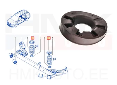 Keerdvedru padi, tagumine ülemine Dacia Duster/Logan/Sandero - JAD  90804J - Prottego
