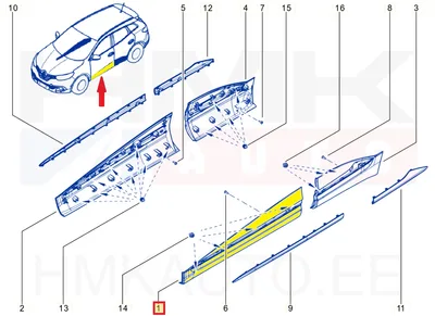 Esiukse liist vasak OEM Renault Kadjar 2015- - REN  808771493R - OE - 100% Genuine Part