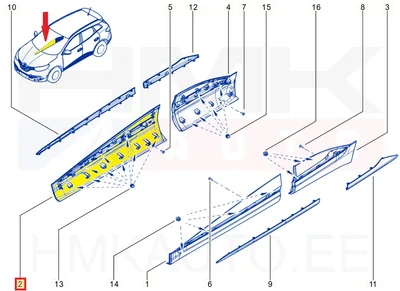 Esiukse liist parem OEM Renault Kadjar 2015- - REN  801864468R - OE - 100% Genuine Part