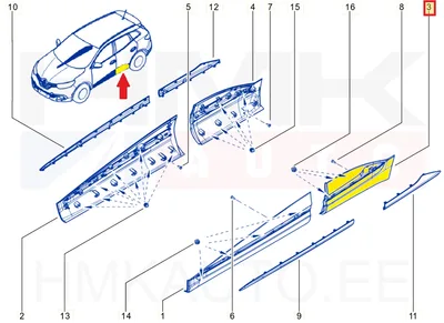 Tagaukse liist vasak OEM Renault Kadjar 2015- - REN  828772890R - OE - 100% Genuine Part