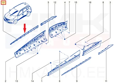 Esiukse kroomliist parem OEM Renault Kadjar 2015- - REN  808D06047R - OE - 100% Genuine Part