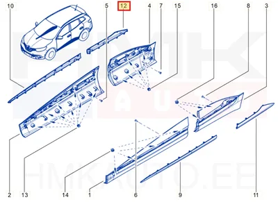 Tagaukse kroomliist parem OEM Renault Kadjar 2015- - REN  828D04184R - OE - 100% Genuine Part