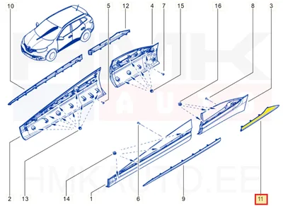 Tagaukse kroomliist vasak OEM Renault Kadjar 2015- - REN  828D16779R - OE - 100% Genuine Part