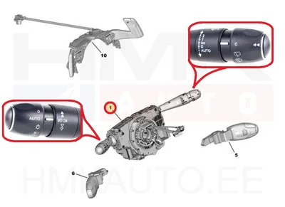 Roolisamba lülitiplokk OEM Peugeot 308 2013- (+tagakojamees,esiudutuled,vihmasensor,aut.tuled) - PSA  98180644ZD - OE - 100% Genuine Part