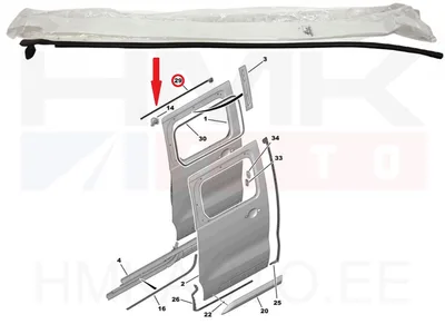 Liugukse tihend ülemine parem OEM Citroen Jumpy/Peugeot Expert 2016- (L2) - PSA  9818375180 - OE - 100% Genuine Part