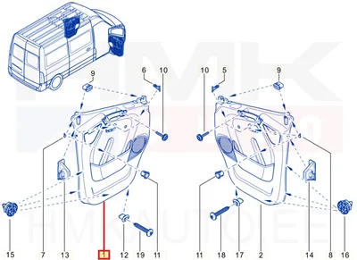 Uksepolster esiuksele vasak OEM Renault Master III 2019- (must) - REN  809017426R - OE - 100% Genuine Part