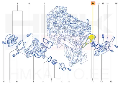 Termostaadi tihend OEM Renault Espace V, Megane IV, Talisman 1,6TCe(M5M) - REN  11062BV81A - OE - 100% Genuine Part