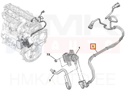 Turbo juhtsolenoidi vaakumtorud OEM Citroen/Peugeot 1,6HDi - PSA  9807390880 - OE - 100% Genuine Part
