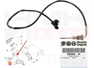 Väljalaskegaaside temperatuuri andur eesmine OEM Fiat Ducato 2,3D 2016- Euro6 - FIAT  55283044 - OE - 100% Genuine Part