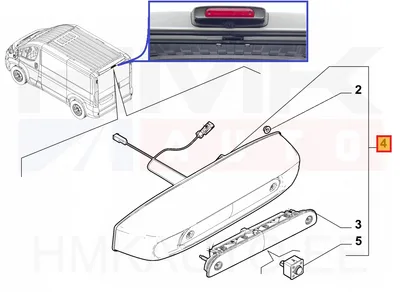 Tagurduskaamera koos piduritulega OEM Jumper/Boxer/Movano/Proace Max MCA 2024- , Ducato MCA 2021- (H2 L1-L3) - PSA  1694570680 - OE - 100% Genuine Part