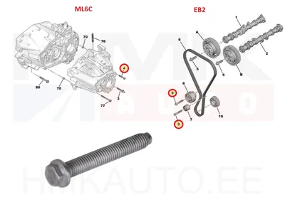 Polt M8x1,25-L55 OEM Peugeot/Citroen - PSA  1336L1 - OE - 100% Genuine Part