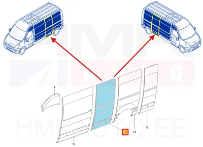 Kere küljepaneel peale liugust (V=P) OEM Renault Master III (L3-L4) - REN  760579242R - OE - 100% Genuine Part