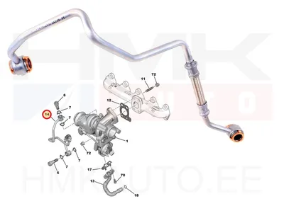 Turbo õlitustoru OEM Citroen/Peugeot 1,5 BlueHDi  DV5R 2018- - PSA  9825960780 - OE - 100% Genuine Part