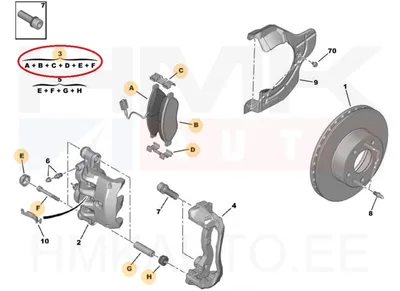 Piduriklotside komplekt eesmine OEM Jumper, Boxer, Ducato MCA 2023- 15" ratas - FIAT  77361195 - OE - 100% Genuine Part