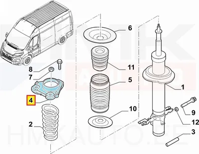Amortisaatori padi eesmine parem (koos laagriga) OEM Jumper/Boxer/Ducato 2014- - FIAT  52232469 - OE - 100% Genuine Part