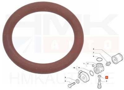 Õlifiltri korpuse kinnituspoldi tihend OEM Jumper/Boxer/Ducato 2,8 00- (3,53X21,82) - FIAT  17288481 - OE - 100% Genuine Part