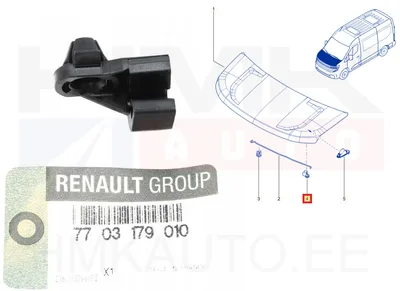 Kapoti tugivarda kinnitusklamber OEM Renault Master IV, Captur, Clio - REN  7703179010 - OE - 100% Genuine Part