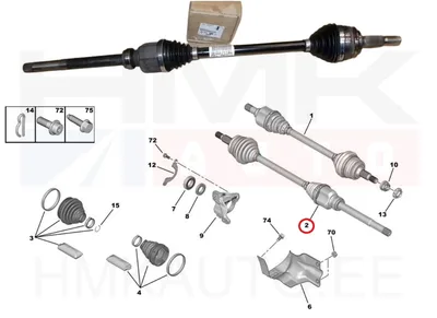 Veovõll komplektne parem OEM Berlingo / Partner,Rifter,308 18- (MB6/BE4 k.kast) - PSA  1612466980 - OE - 100% Genuine Part