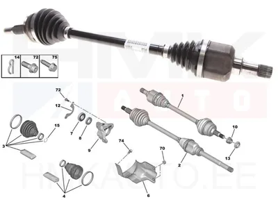 Veovõll komplektne vasak OEM Berlingo / Partner,Rifter,308 18- (MB6/BE4 k.kast) - PSA  1610205580 - OE - 100% Genuine Part