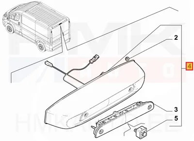 Tagurduskaamera koos piduritulega OEM Jumper/Boxer/Movano/Proace Max MCA 2024- , Ducato MCA 2021- (H3 L4) - PSA  1694570980 - OE - 100% Genuine Part