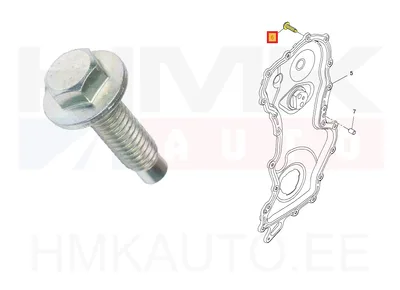 Mootori ketikaane kinnituspolt OEM Renault 1,6DCI (M6x1,00-L19) - REN  7703002660 - OE - 100% Genuine Part
