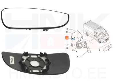 Peegliklaas parem alumine soojendusega Jumper/Boxer/Ducato 2006- - 7860044AG - OEM (no box)