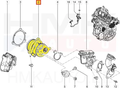 EGR jahutusradiaator OEM Renault Trafic 2,0DCI 2021- , Master IV 2024- - REN  147358452R - OE - 100% Genuine Part