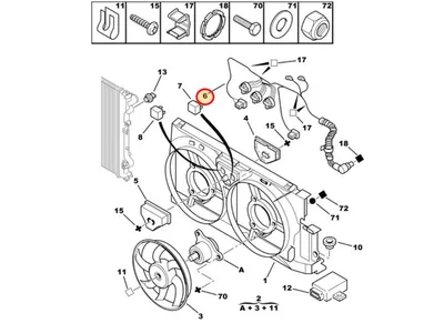 Jahutusventilaatori juhtmestik OEM Berlingo/Partner DW8 2000- (AC-ta) - PSA  1267E5 - OE - 100% Genuine Part