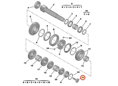 Käigukasti võlli kinnituspolt M12X1,50-L49 OEM Citroen/Peugeot/Fiat - PSA  230467 - OE - 100% Genuine Part