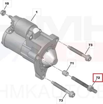 Starteri kinnituspolt OEM Jumpy/Expert/Proace 2,0HDI 2016-  (M10x1,50-L20/75) - PSA  221033 - OE - 100% Genuine Part