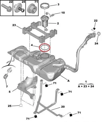 Kütusepumba kinnitusvõru tihend OEM Citroen/Peugeot - PSA  153141 - OE - 100% Genuine Part