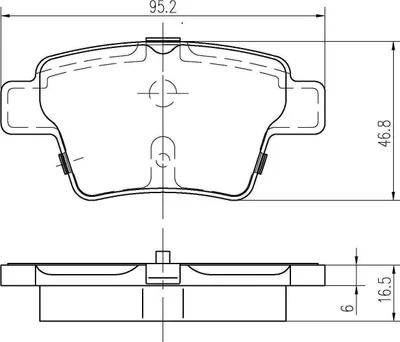 Piduriklotside komplekt tagumine Citroen C4/Peugeot 207,307 - KL0495