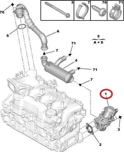 EGR klapp OEM Citroen/Peugeot/Ford 1,6HDI - PSA  1618NR - OE - 100% Genuine Part