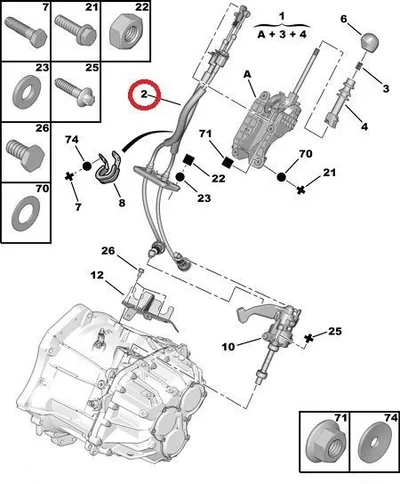 Käiguhoovastiku trosside komplekt OEM Jumper/Boxer/Ducato 3,0HDI 2006- - PSA  1635692280 - OE - 100% Genuine Part