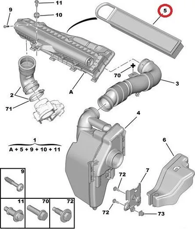 Õhufilter OEM Citroen/Peugeot 1,4-1,6VTI - PSA  1444XG - OE - 100% Genuine Part