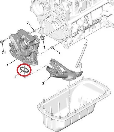Õlivõtturi tihend OEM Citroen/Peugeot 1,4-1,6HDI - PSA  101934 - OE - 100% Genuine Part