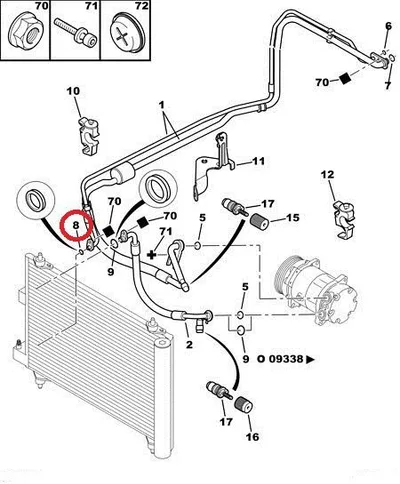 A/C toru tihend OEM Citroen C5 - PSA  6460P0 - OE - 100% Genuine Part