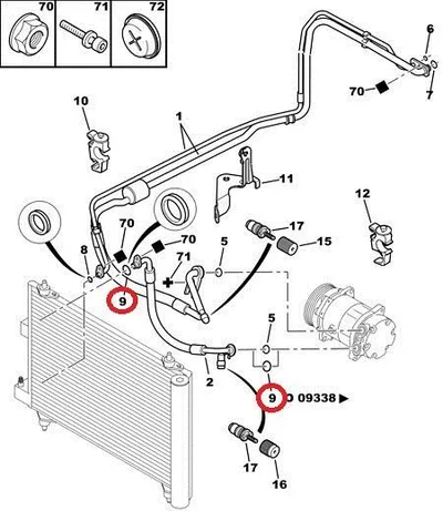 A/C toru tihend OEM Citroen C5 - PSA  6460P1 - OE - 100% Genuine Part