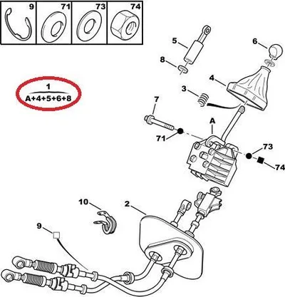 Käigukang kulissiga OEM Jumper/Boxer/Ducato 02-06 - PSA  2400R1 - OE - 100% Genuine Part