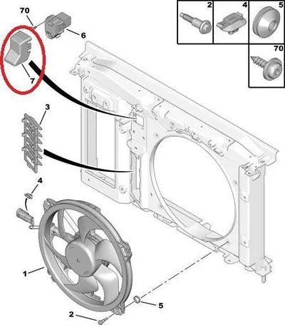 Jahutusventilaatori juhtploki kate OEM Citroen C4/C4 Picasso/Berlingo, Peugeot Partner/206/307 - PSA  1308CX - OE - 100% Genuine Part