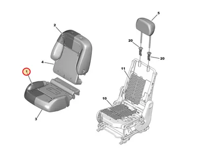 Istme padi kõrvalistuja OEM Berlingo/Partner (B9) 2008- - PSA  8906TX - OE - 100% Genuine Part