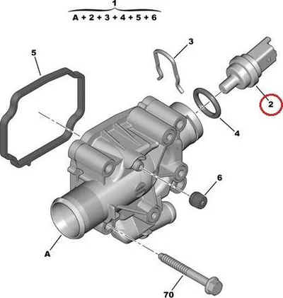 Jahutusvedeliku temperatuuri andur OEM Citroen/Peugeot 1,4-1,6 - PSA  1338F8 - OE - 100% Genuine Part