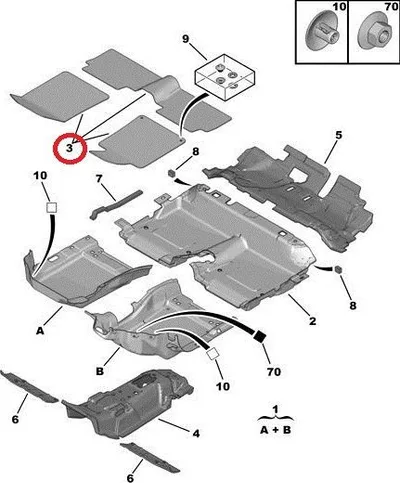 Põrandamattide komplekt OEM Peugeot 508 - PSA  9464GL - OE - 100% Genuine Part