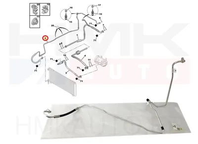 A/C toru, kõrgsurve OEM Citroen C5,C6/Peugeot 407 - PSA  647773 - OE - 100% Genuine Part