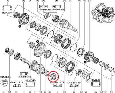 **Käigukasti laager 25x54/59x18,75 Renault PK5/PK6 - SNR  EC 35116 - SNR France