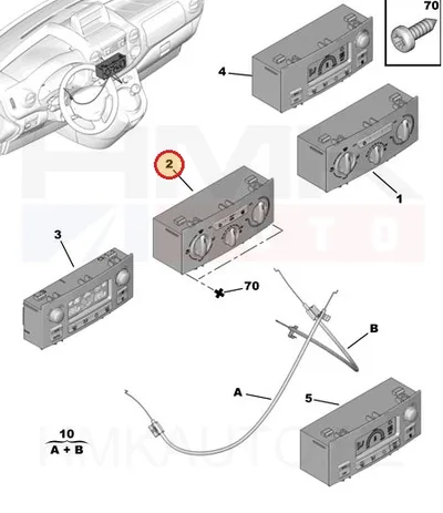 Salongisoojenduse juhtplokk OEM Berlingo/Partner 08- (+AC, +tagaklaasi soojendus) - PSA  6452K8 - OE - 100% Genuine Part