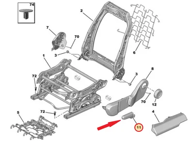 Istme kõrguse reguleerimise käepide vasak OEM Citroen C3 Aircross(A88) - PSA  98173848ZD - OE - 100% Genuine Part