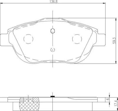 Piduriklotside komplekt eesmine Citroen C3, C4, DS3 /Peugeot 208,2008 - KL0542